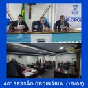 Resumo da 40ª Sessão Ordinária da Câmara Municipal de Nilópolis, realizada em 15/08/2022.