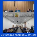 Resumo da 45ª Sessão Ordinária da Câmara Municipal de Nilópolis, realizada em 31/08/2022.