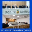 Resumo da 52ª Sessão Ordinária da Câmara Municipal de Nilópolis, realizada em 05/10/2022.